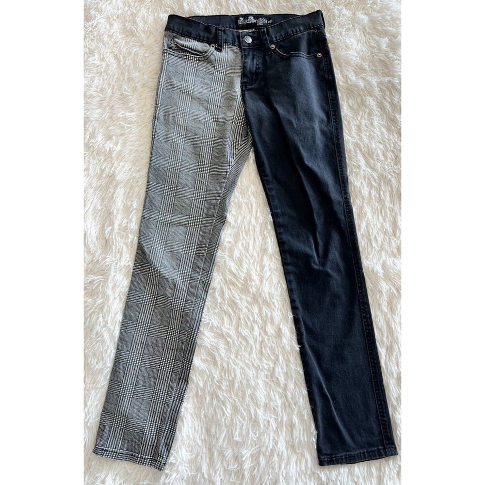 Royal Bones Daang Goodman Man 28 Short X 27 Plaid Black Jeans Goth Mens Skinny